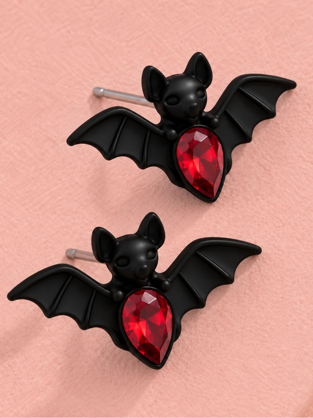 “Baby Bats” Red Blood Droplet Vampire Creature Horror Halloween Spooky Goth Stud